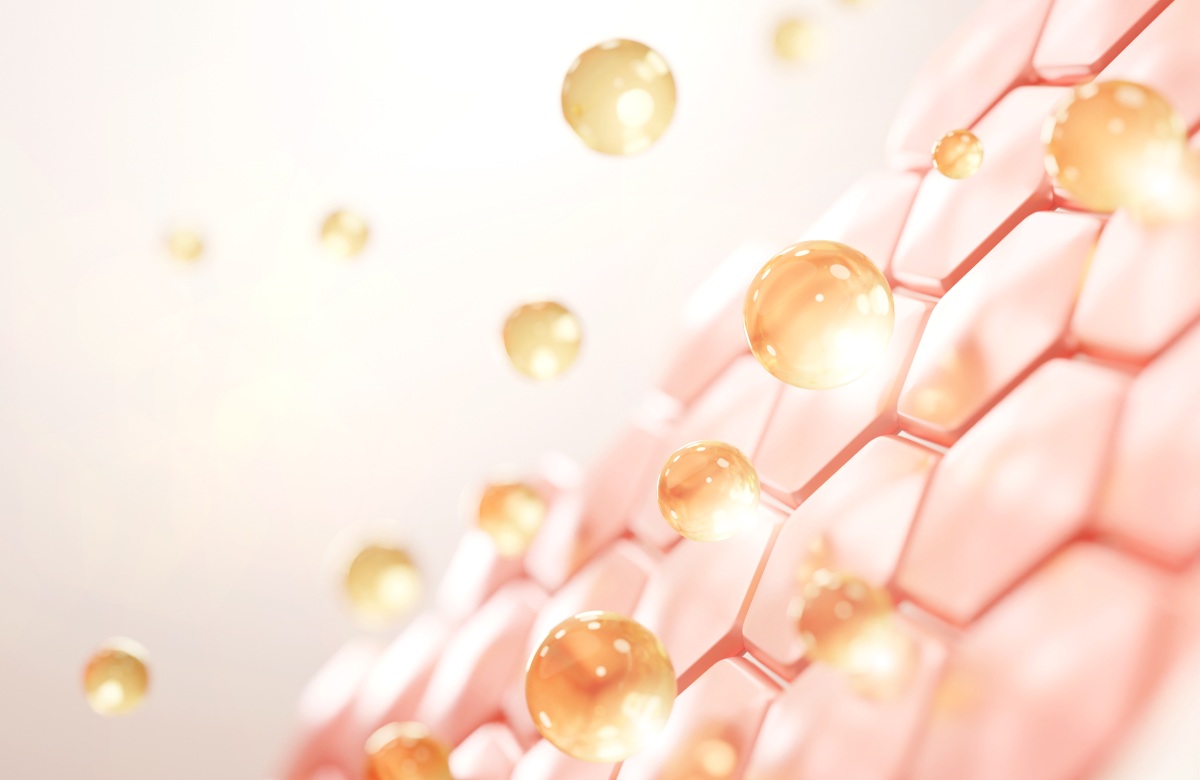 Feine Vitamin-C-Partikel entfalten ihre Energie – für lebendige, widerstandsfähige Haut Vitamin-C-Haut-Symbolbild