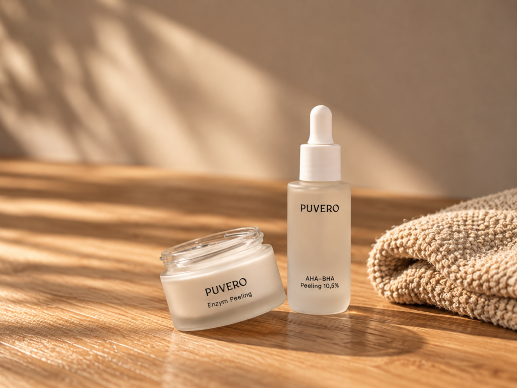 PUVERO AHA-BHA Peeling und Enzym Peeling für fettige und unreine Haut